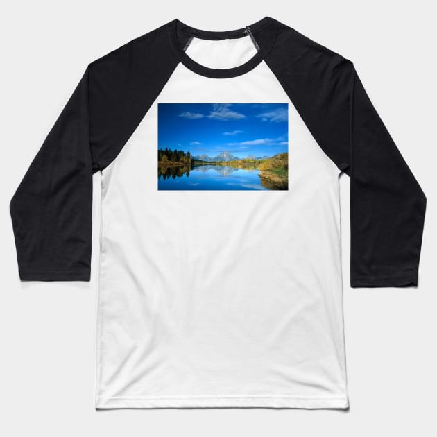 Mt Moran Reflected In Oxbow Bend Grand Teton National Park Baseball T-Shirt by AinisticGina